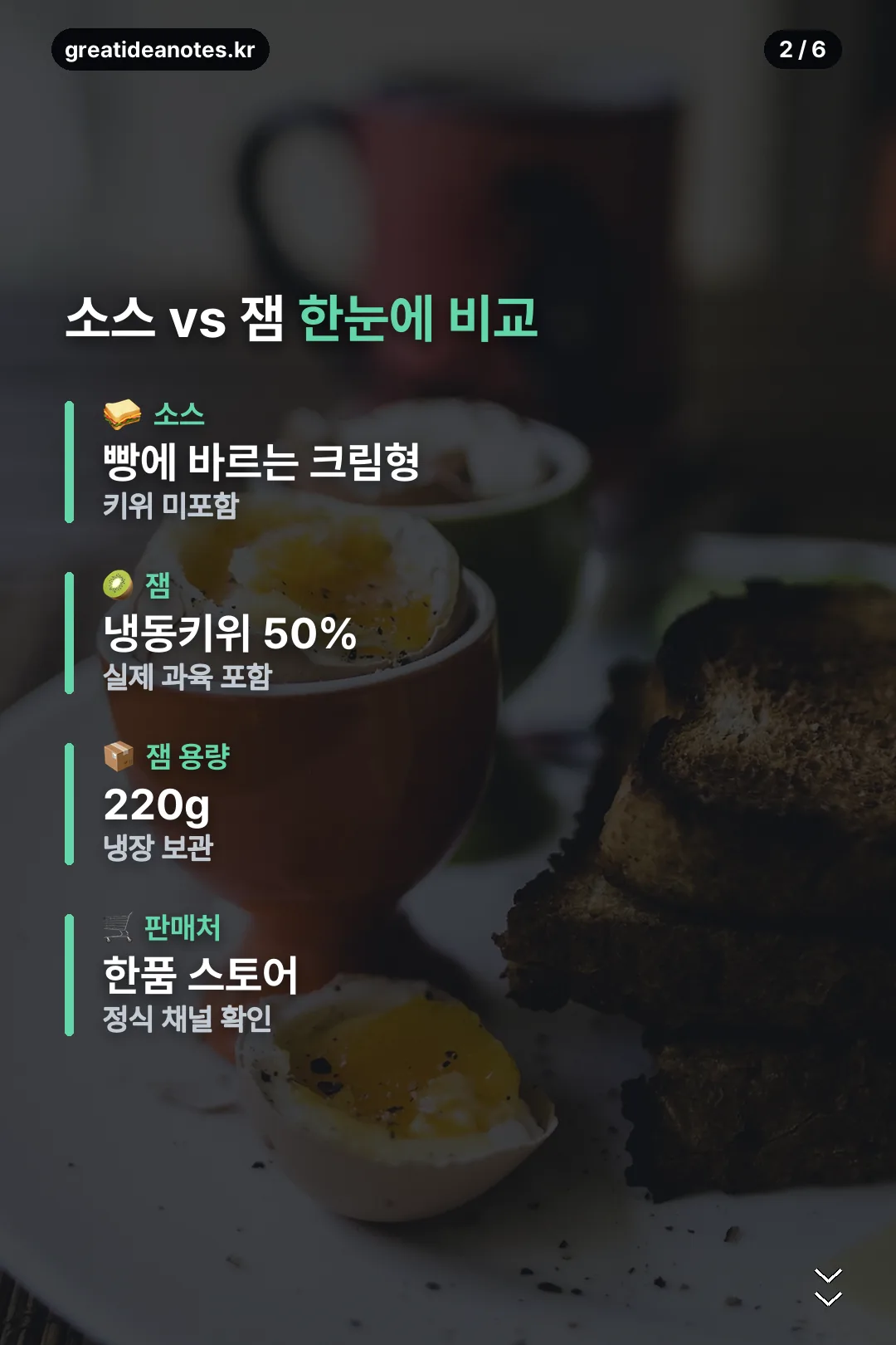 소스와 잼 비교