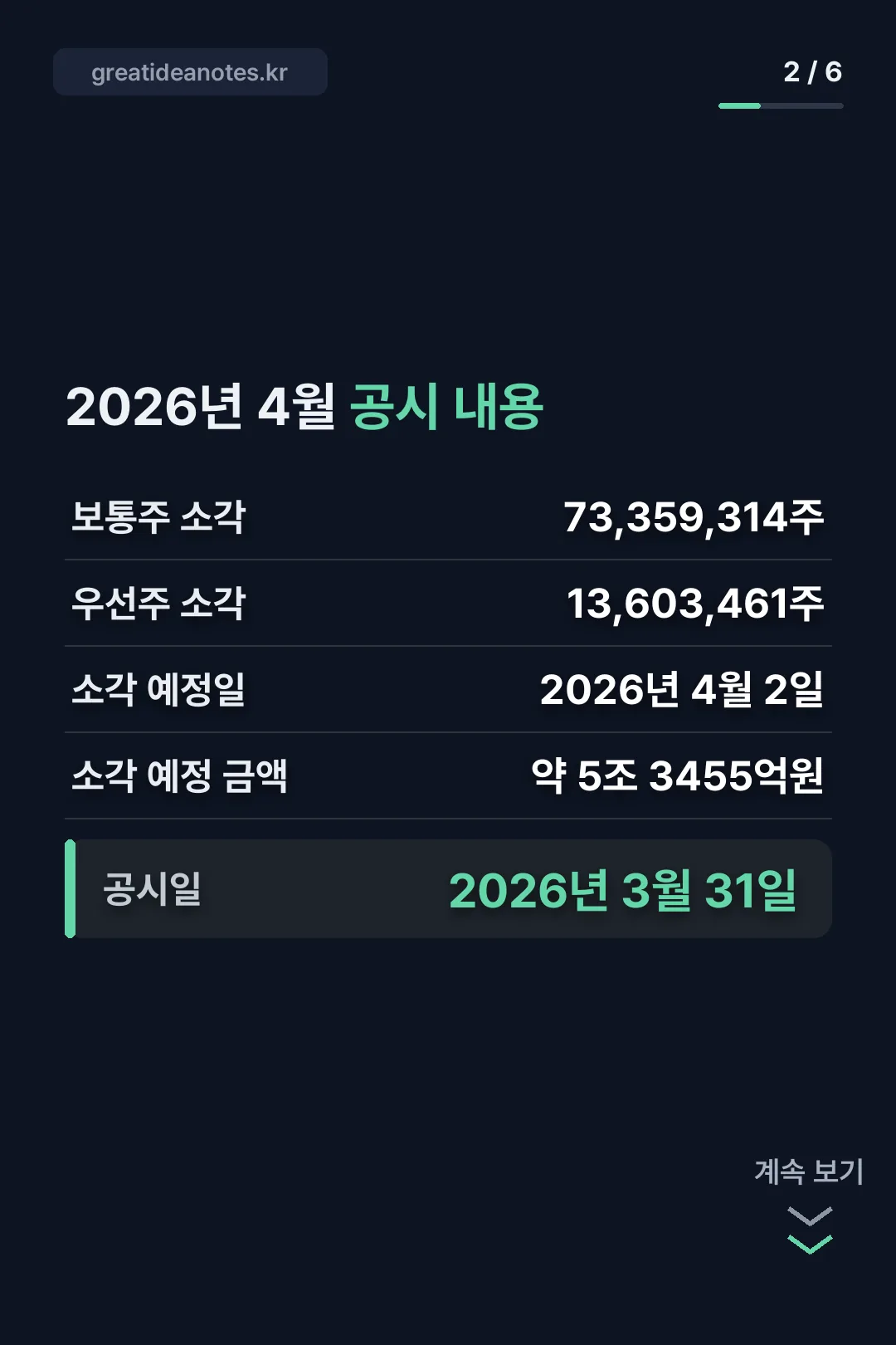2026년 4월 공시 내용
