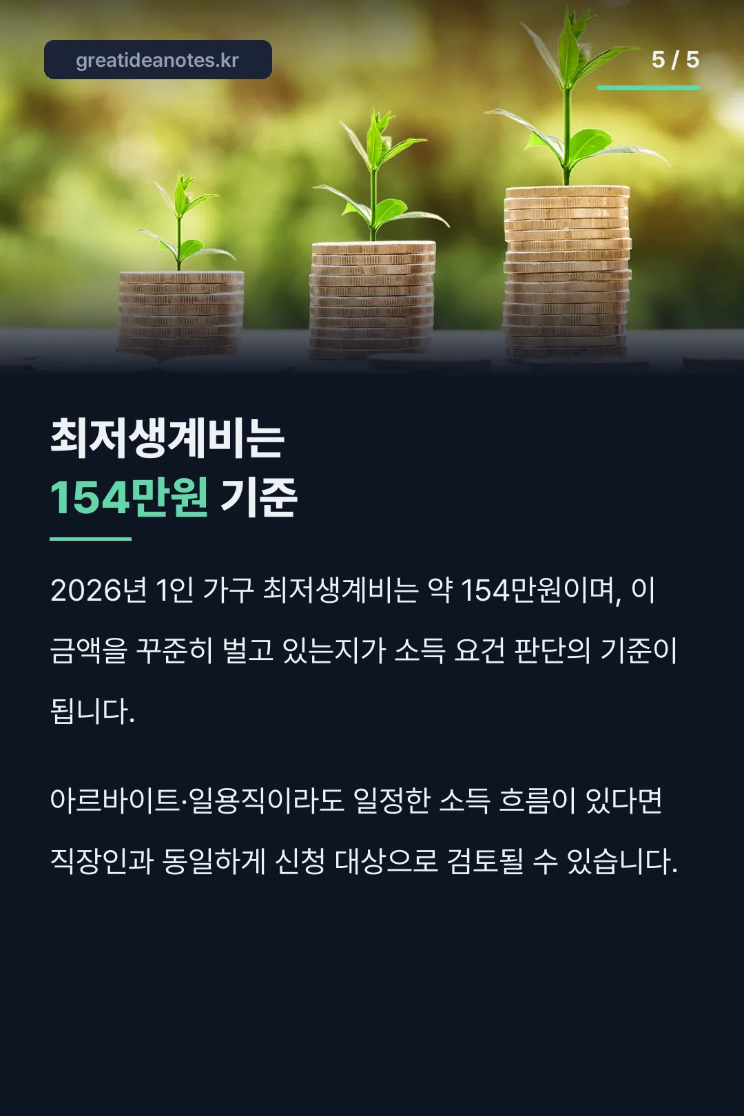 최저생계비는 154만원 기준