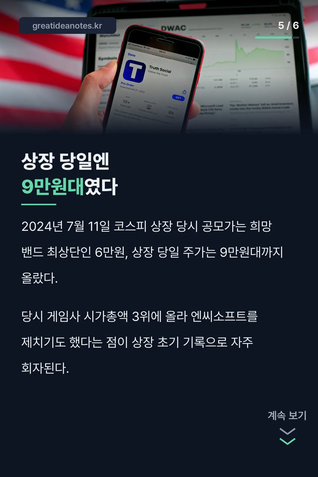 상장 당일 기록